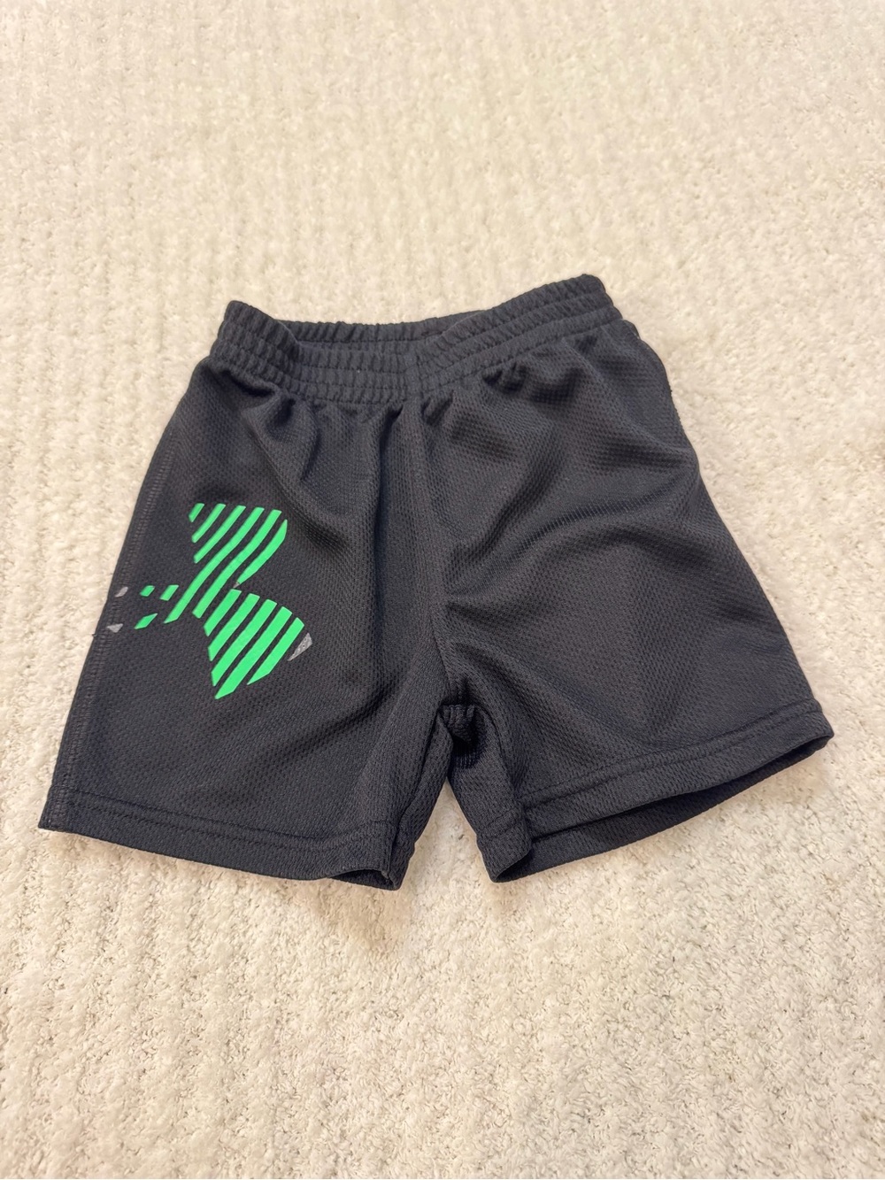 Under Armour Boys' Black Active Shorts with Neon Green Logo